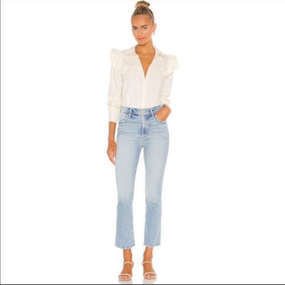 NWT Free People Samantha Ruffle Button Down Top - Picture 8 of 12